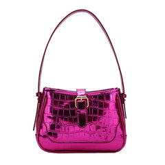 Colored Bling Women's Shoulder Bags Stone Leather Female Handbags