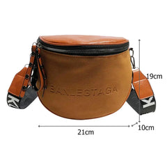 Vintage Semicircle Crossbody Bag PU Leather Shoulder Handbag