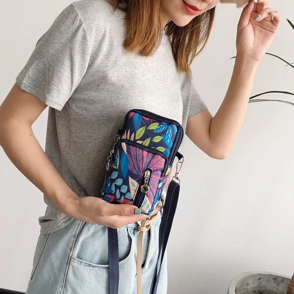 Neutral Nylon Crossbody Bag Women Outdoor Sports Arm Bag Phone Shoulder Bags