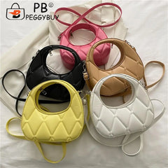 Women Round PU Leather Crossbody Bag for Outdoor Shopping