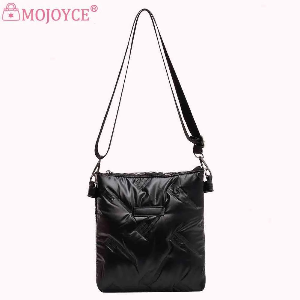Quilted Cotton Padded Crossbody Handbag Solid Hand Bags Women Zipper for Travel