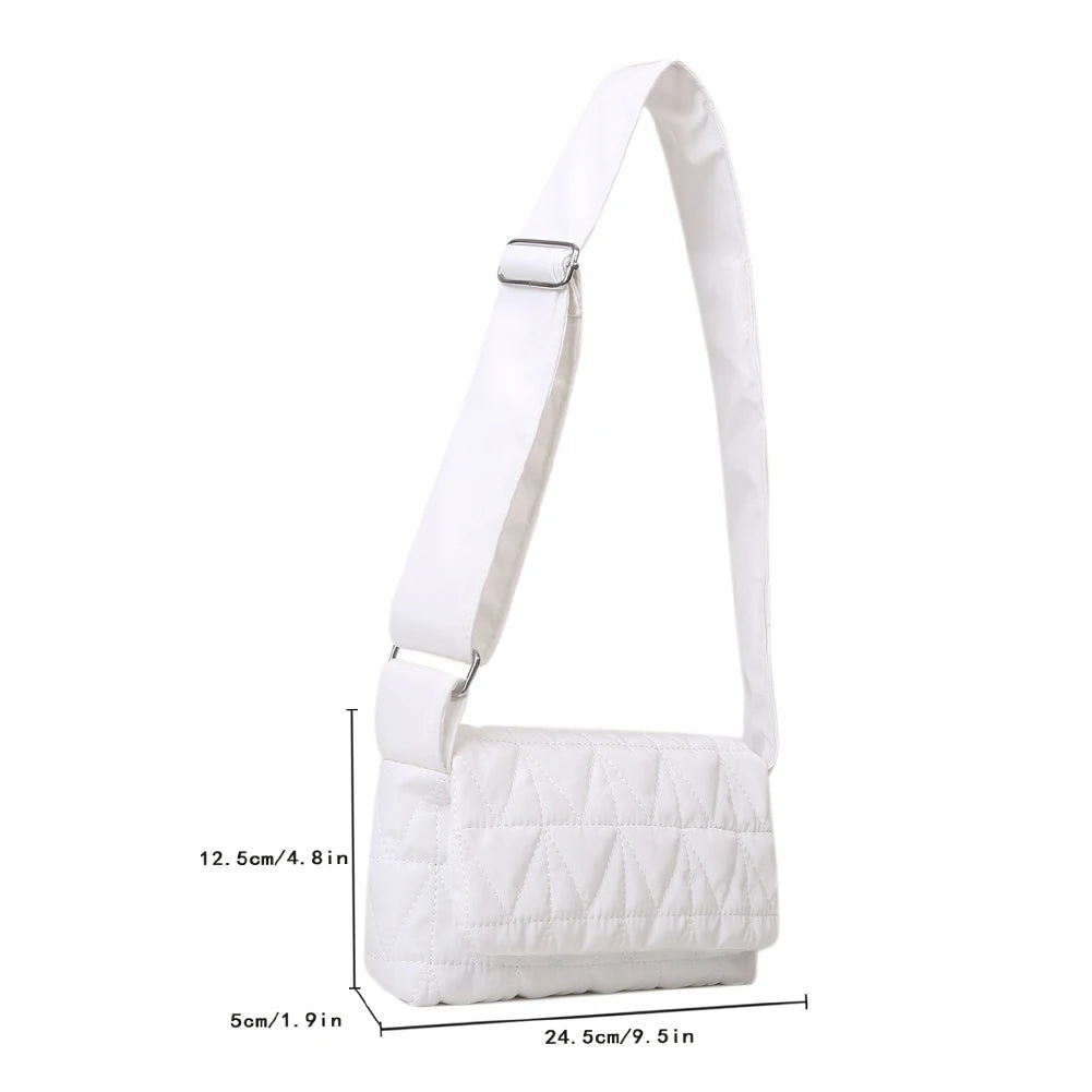 Quilted Rhombus Crossbody Bag for Women Small Square Flap Pocket Purse