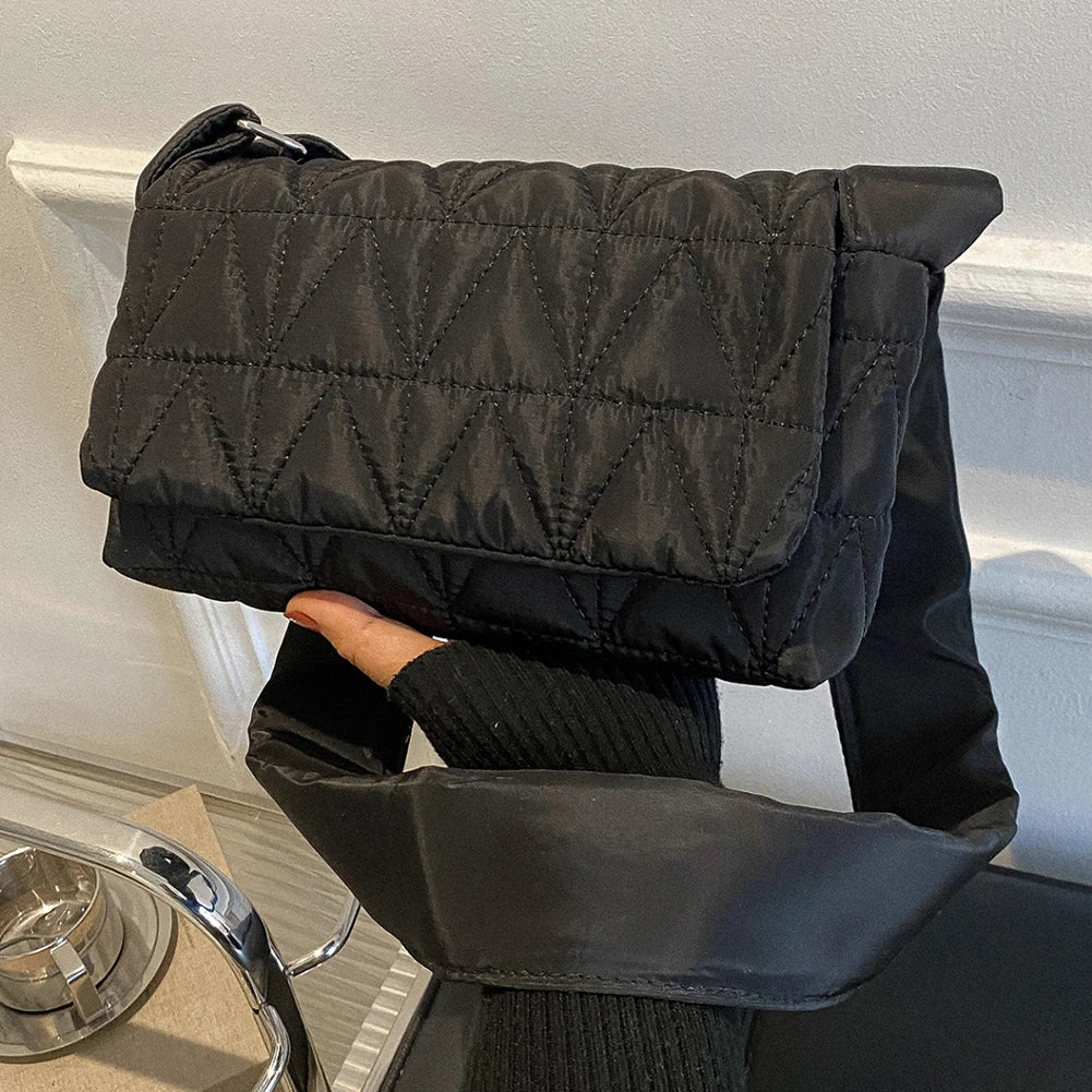 Quilted Rhombus Crossbody Bag for Women Small Square Flap Pocket Purse
