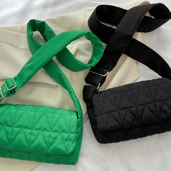 Quilted Rhombus Crossbody Bag for Women Small Square Flap Pocket Purse