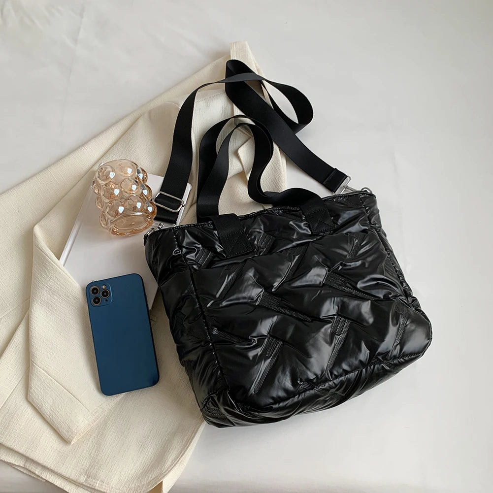 Quilted Crossbody Bag Large Capacity Shoulder Tote Lady Travel Purse