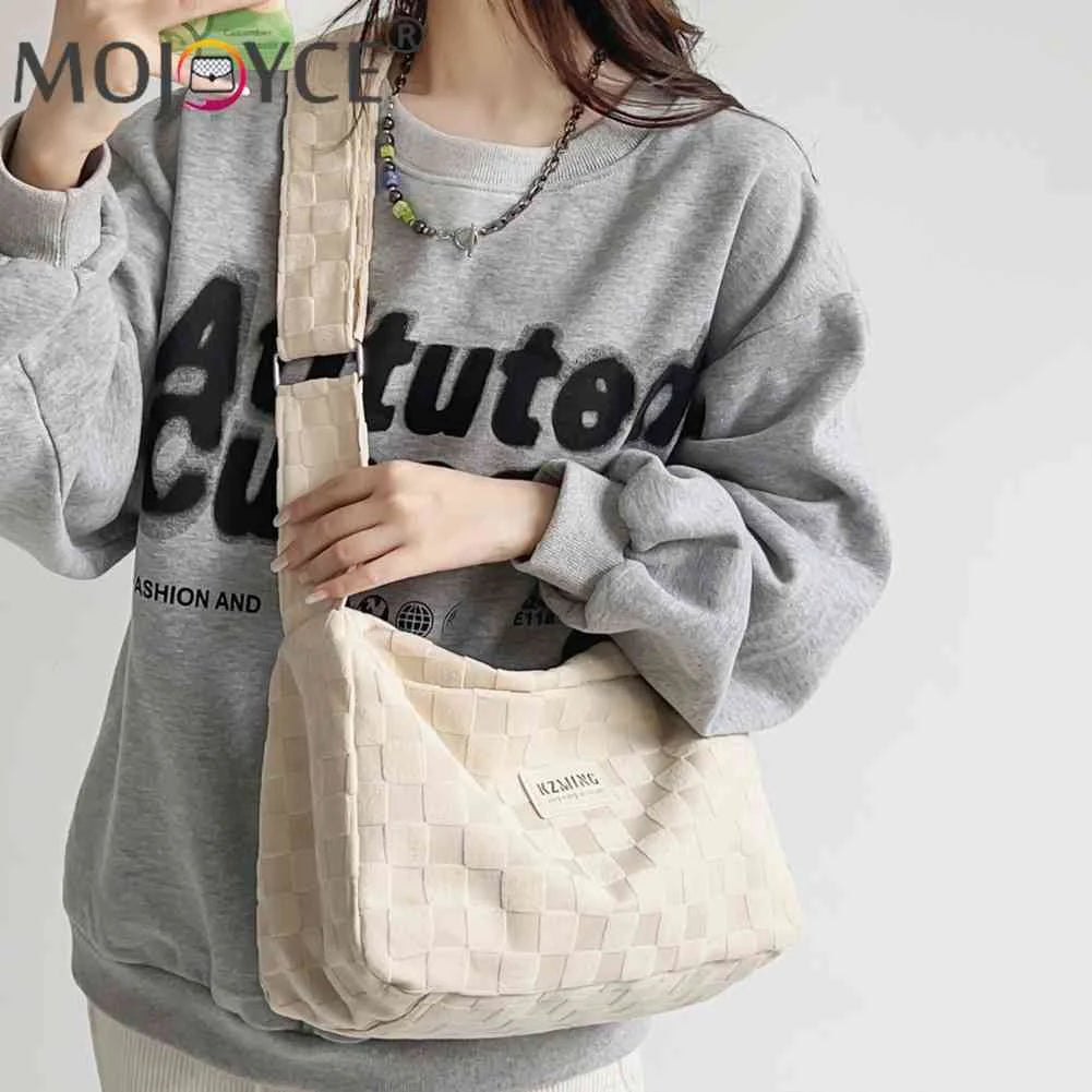 Plaid Crossbody Hand Bag Zipper Travel Purse for Ladies