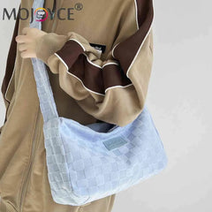 Plaid Crossbody Hand Bag Zipper Travel Purse for Ladies
