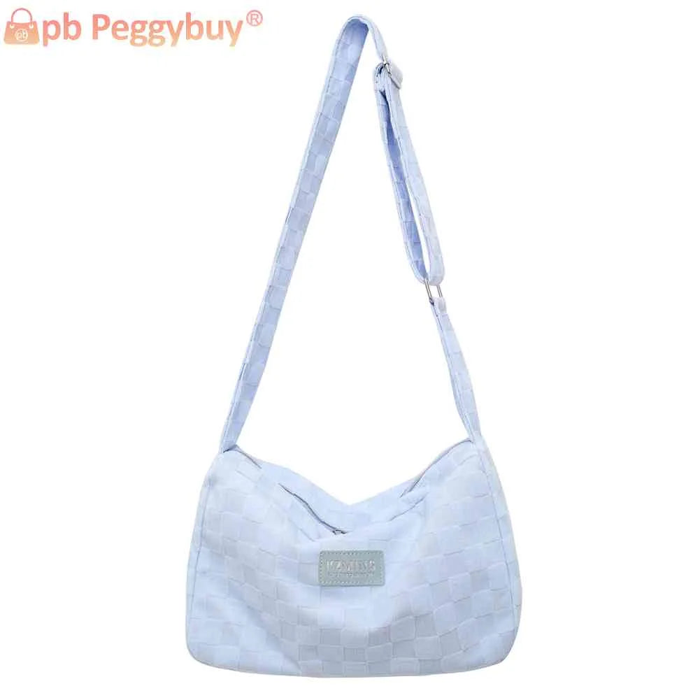 Plaid Crossbody Bag for Women Zipper Handbag Travel Purse