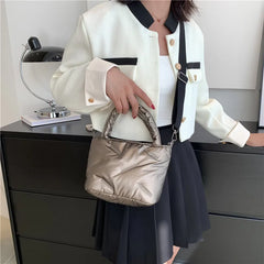 Cotton Padded Crossbody Bag Quilted for Travel Work Daily