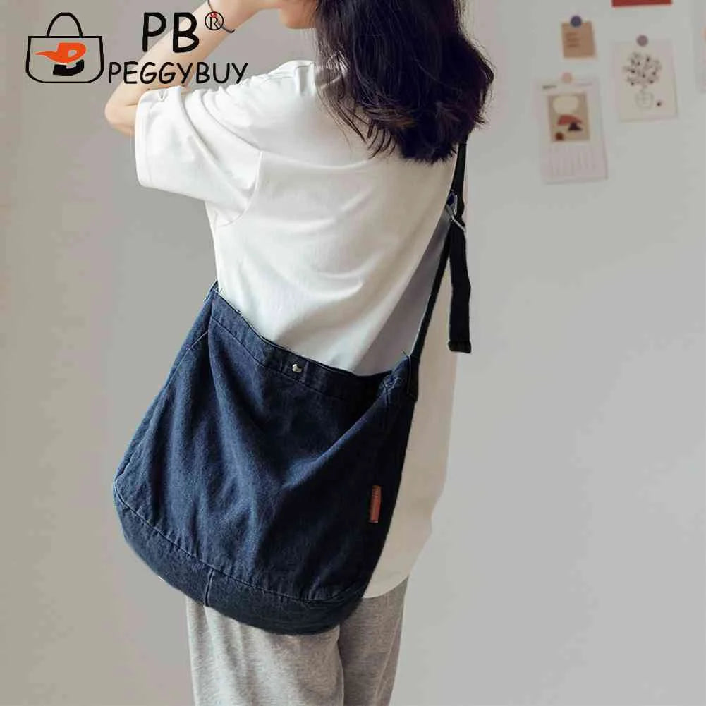 Vintage Crossbody Messenger Bag Harajuku Style Large Capacity Shoulder Handbag