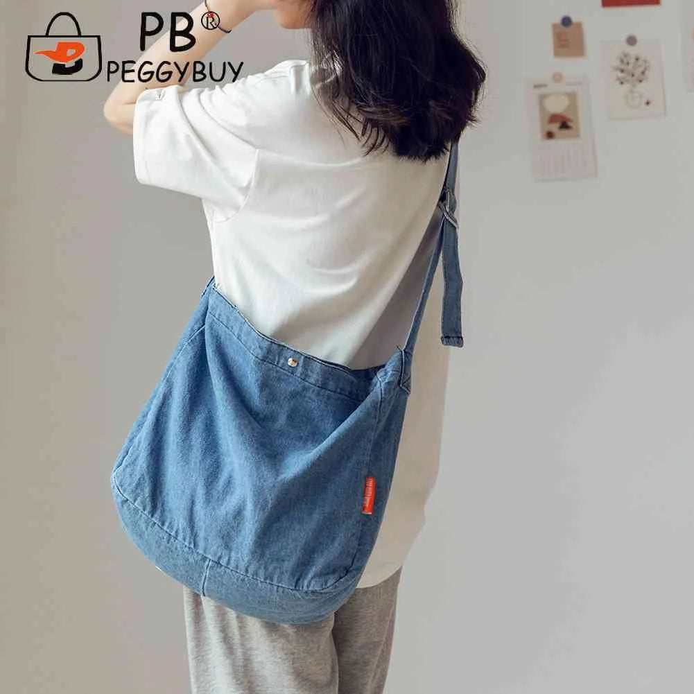 Vintage Crossbody Messenger Bag Harajuku Style Large Capacity Shoulder Handbag