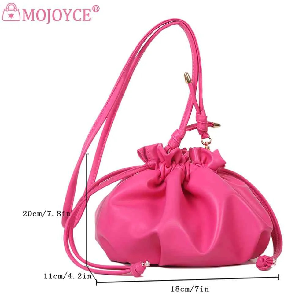 Y2K Style Crossbody Bag Leather Drawstring High Street Sweet Girls Purse