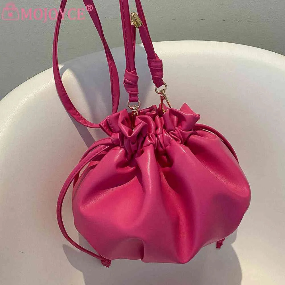 Y2K Style Crossbody Bag Leather Drawstring High Street Sweet Girls Purse
