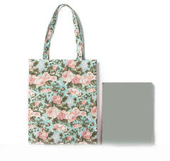 Canvas Beach Bag Floral Printed Tote Waterproof Shoulder Bag