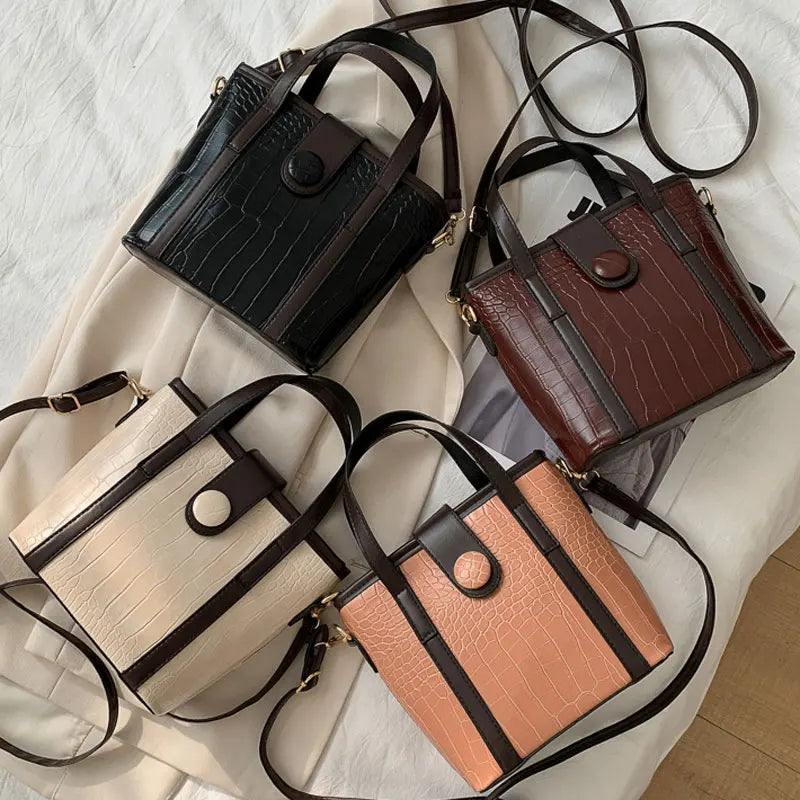 Women's Crossbody Bag Synthetic Leather Shoulder Handbag Bucket Bag