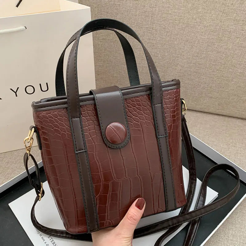 Women's Crossbody Bag Synthetic Leather Shoulder Handbag Bucket Bag