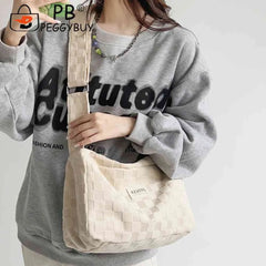 Plaid Crossbody Hand Bag for Ladies Girls