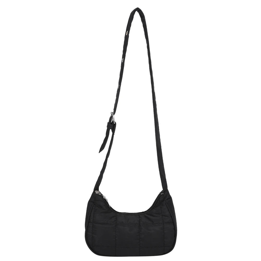 Quilted Nylon Crossbody Handbag for Ladies Girl Travel Purse