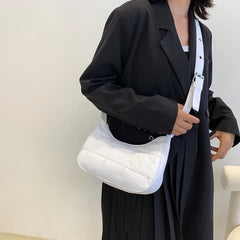 Quilted Nylon Crossbody Handbag for Ladies Girl Travel Purse
