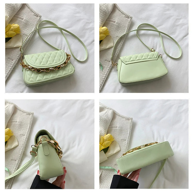 Crossbody PU Leather Shoulder Bags Women Flap Messenger Handbag Clutch