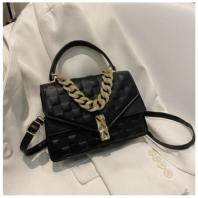 Women's Crossbody Shoulder Bag Chains Purse PU Leather Handbag Clutch