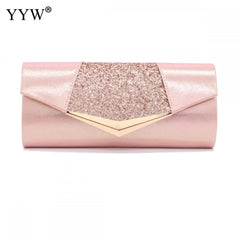 Crystal Sequin Evening Clutch Bag Wedding Party Purse Female Pink Silver Wallet