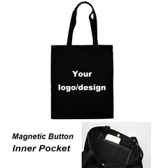 Eco Canvas Shopping Tote Bag with Pocket - Beige