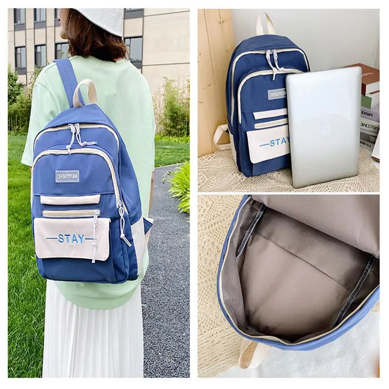 Women Letters School Backpacks Waterproof Casual School Girl Bagpack