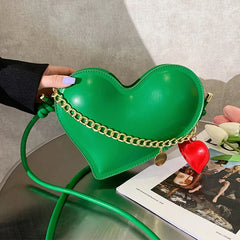 Heart Shaped Shoulder Bag Pu Leather Women Handbags Love Tote