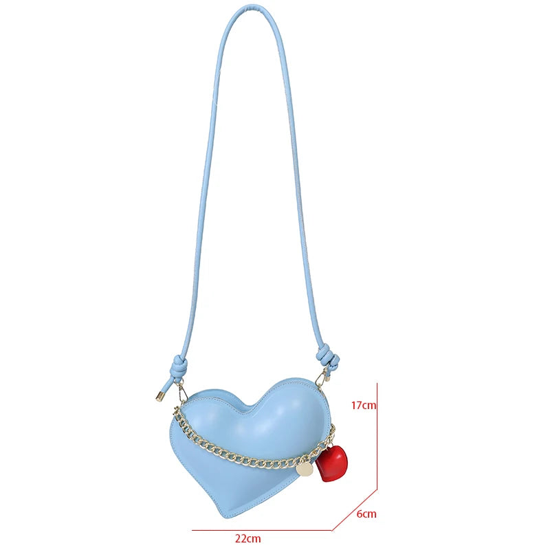 Heart Shaped Shoulder Bag Pu Leather Women Handbags Love Tote
