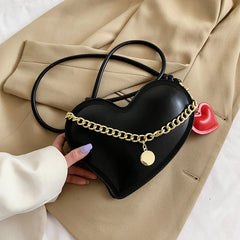 Heart Shaped Shoulder Bag Pu Leather Women Handbags Love Tote