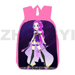 Lolirock Backpack 3D Anime School Bag 12/16 Inch Pink Daily Pack Bookbag