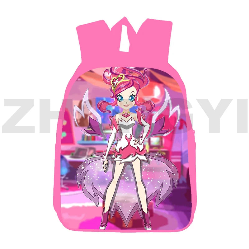 Lolirock Backpack 3D Anime School Bag 12/16 Inch Pink Daily Pack Bookbag