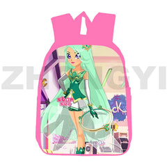 Lolirock Backpack 3D Anime School Bag 12/16 Inch Pink Daily Pack Bookbag