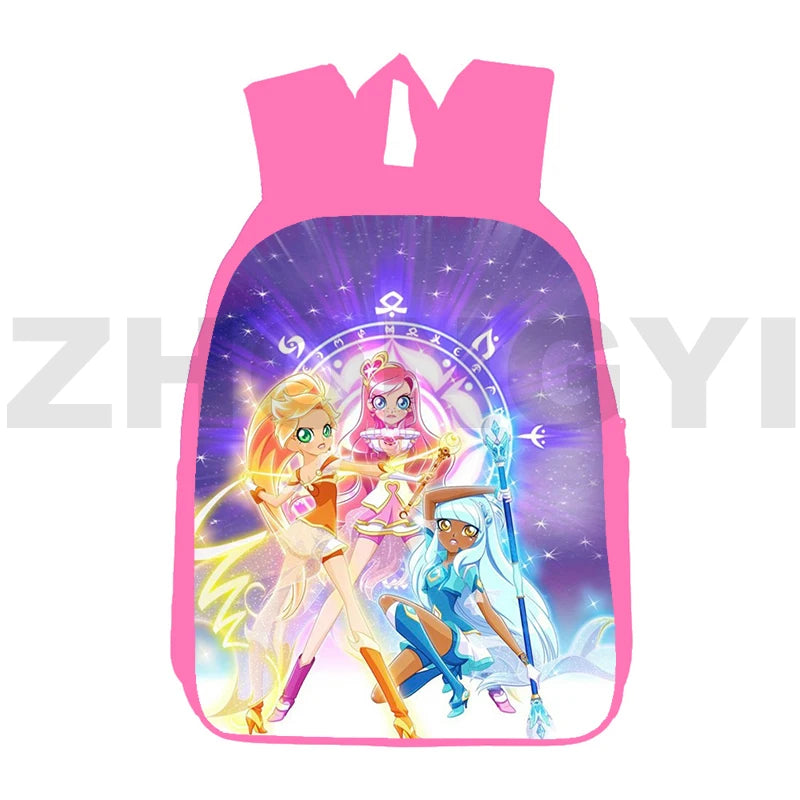 Lolirock Backpack 3D Anime School Bag 12/16 Inch Pink Daily Pack Bookbag