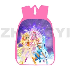 Lolirock Backpack 3D Anime School Bag 12/16 Inch Pink Daily Pack Bookbag