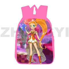 Lolirock Backpack 3D Anime School Bag 12/16 Inch Pink Daily Pack Bookbag