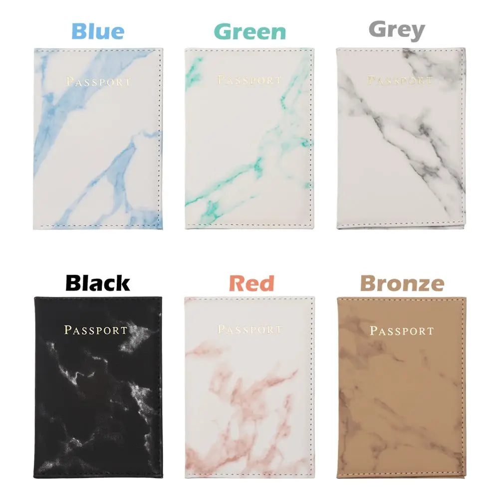 Marble Pattern Passport Cover Travel Holder