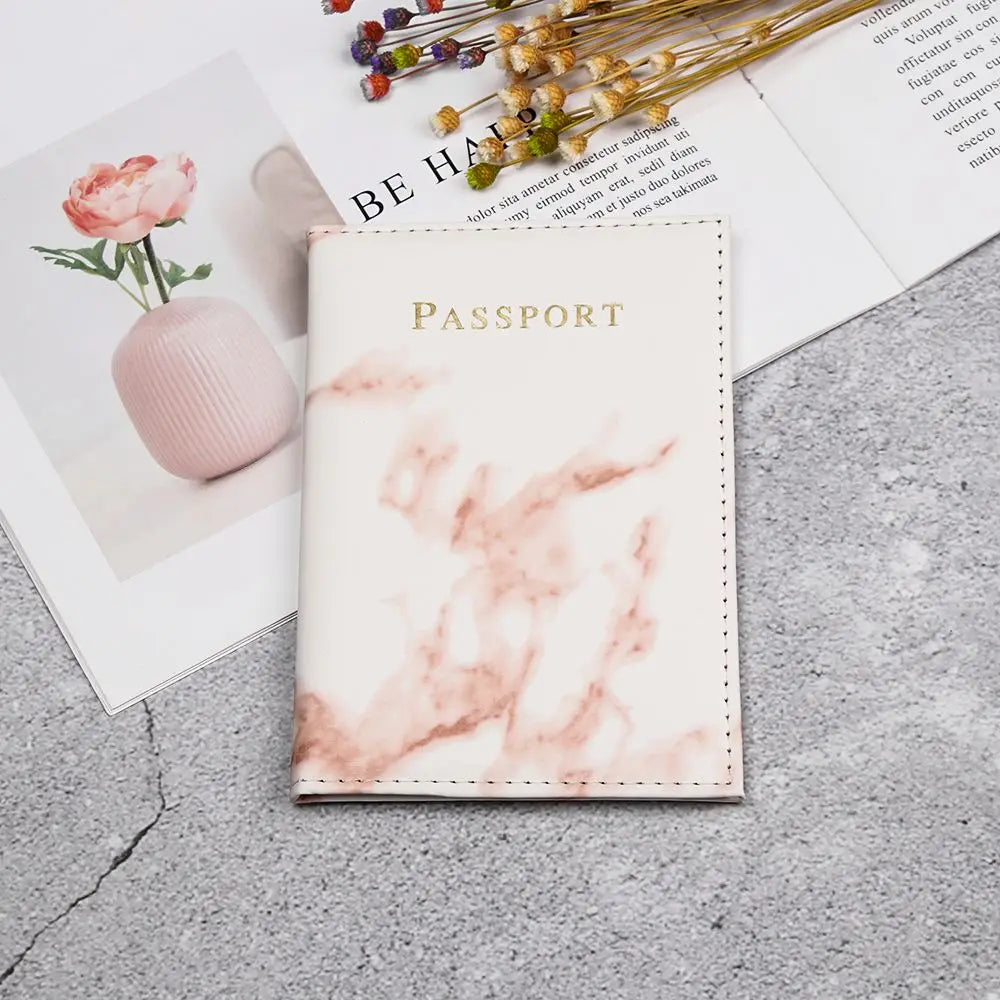 Marble Pattern Passport Cover Travel Holder