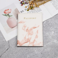 Marble Pattern Passport Cover Travel Holder