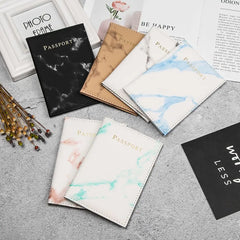 Marble Pattern Passport Cover Travel Holder