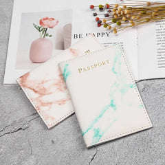 Marble Pattern Passport Cover Travel Holder