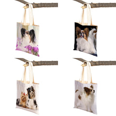 Yorkshire Dog Lady Canvas Shopping Tote Bag for Women
