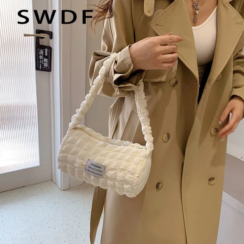 Canvas Shoulder Bag for Women Casual Handbag Small Tote Bag