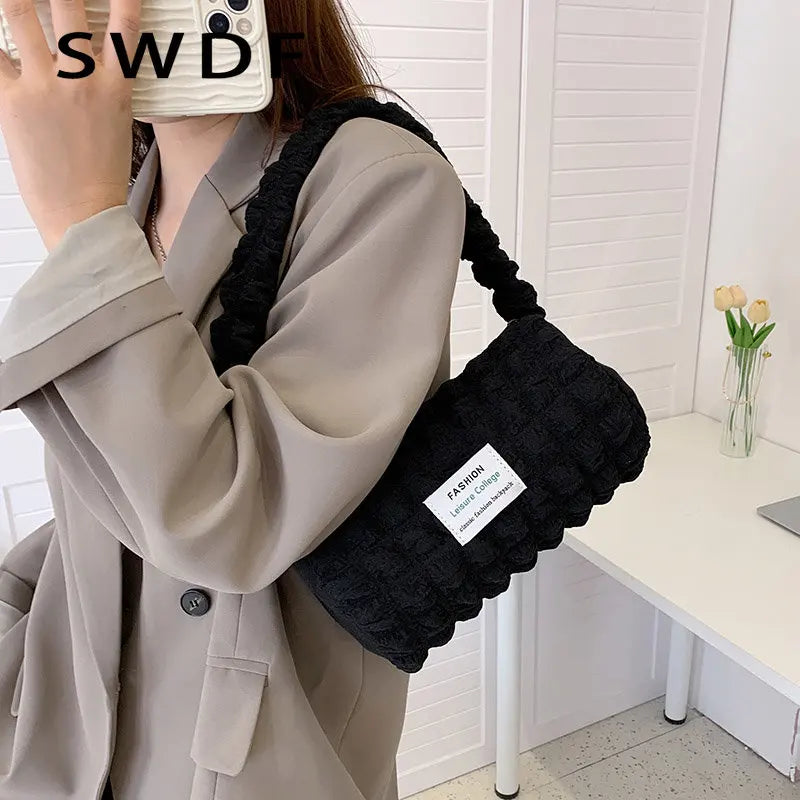 Canvas Shoulder Bag for Women Casual Handbag Small Tote Bag