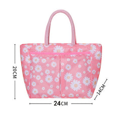 Daisy Printing Insulated Lunch Bag Large Capacity Tote Cooler Bento Box Storage