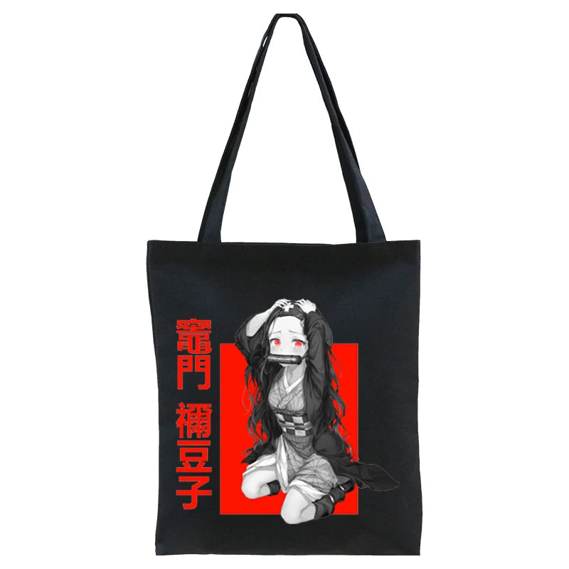 Demon Slayer Kimetsu No Yaiba Tote Bag Canvas Eco Shopper Shoulder Bag