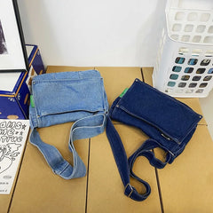 Denim Canvas Bag For Women Girls Large Messenger Bags Women