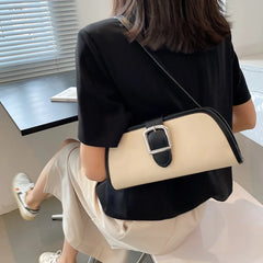 Unique Square Shoulder Bag for Women, Contrast Messenger Pouch