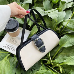 Unique Square Shoulder Bag for Women, Contrast Messenger Pouch
